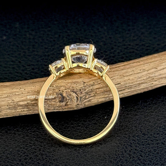 Three Stone MOISSANITE Engagement Ring
