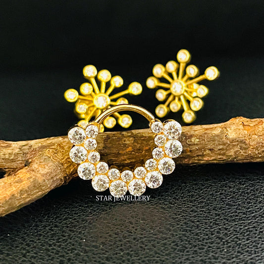 Solid Gold CVD Diamond Apsara Hoop Septum