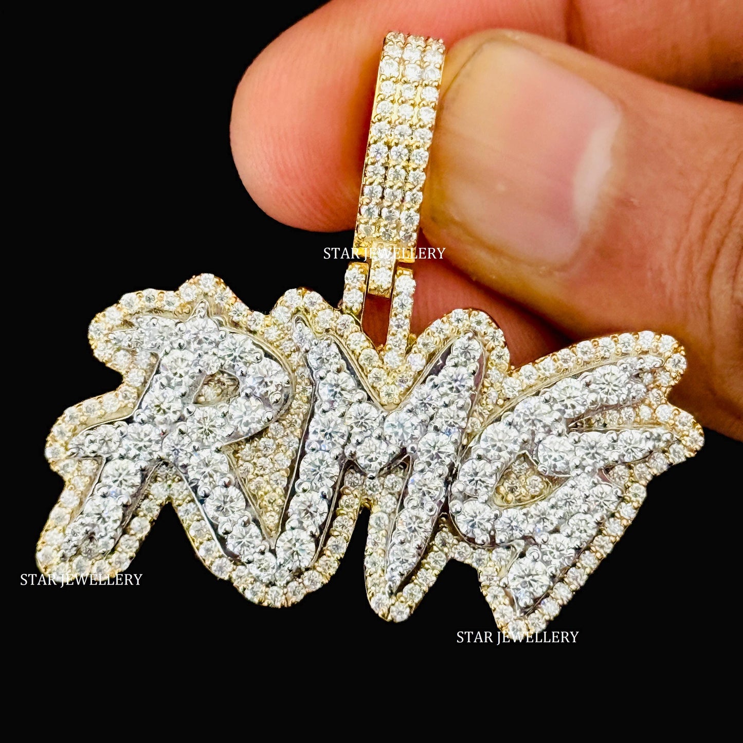 Custom Letter VVS Moissanite  Iced Out Pendant