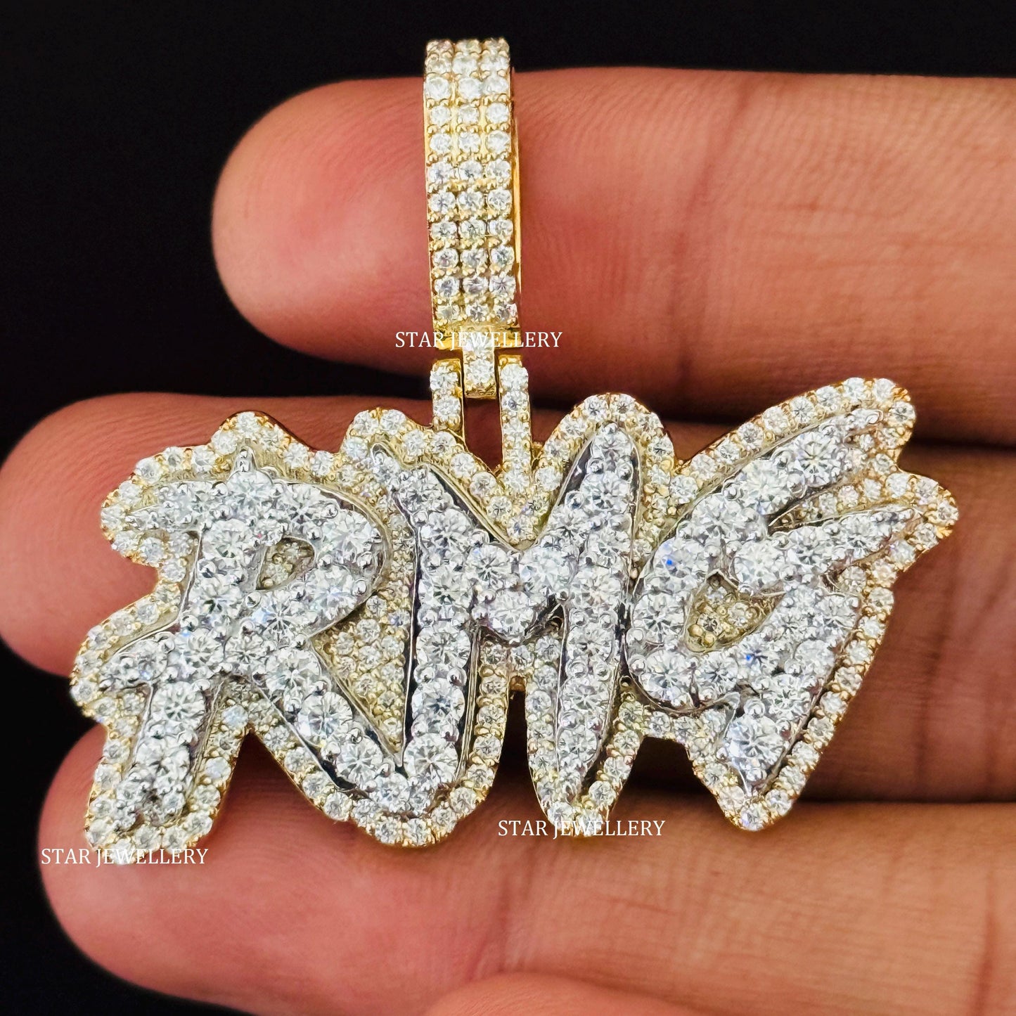 Custom Letter VVS Moissanite  Iced Out Pendant