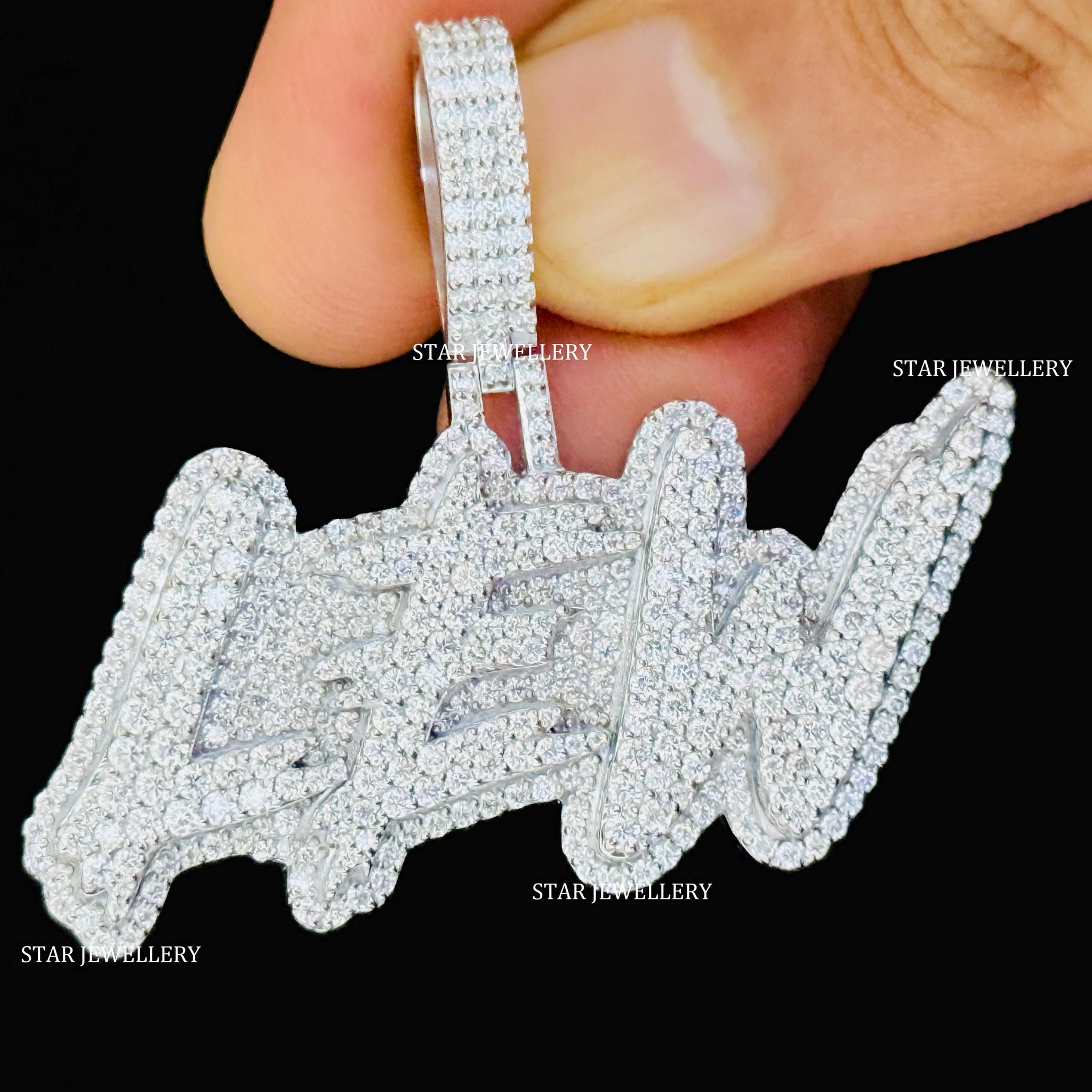 VVS D Color Moissanite Custom Letter Pendant