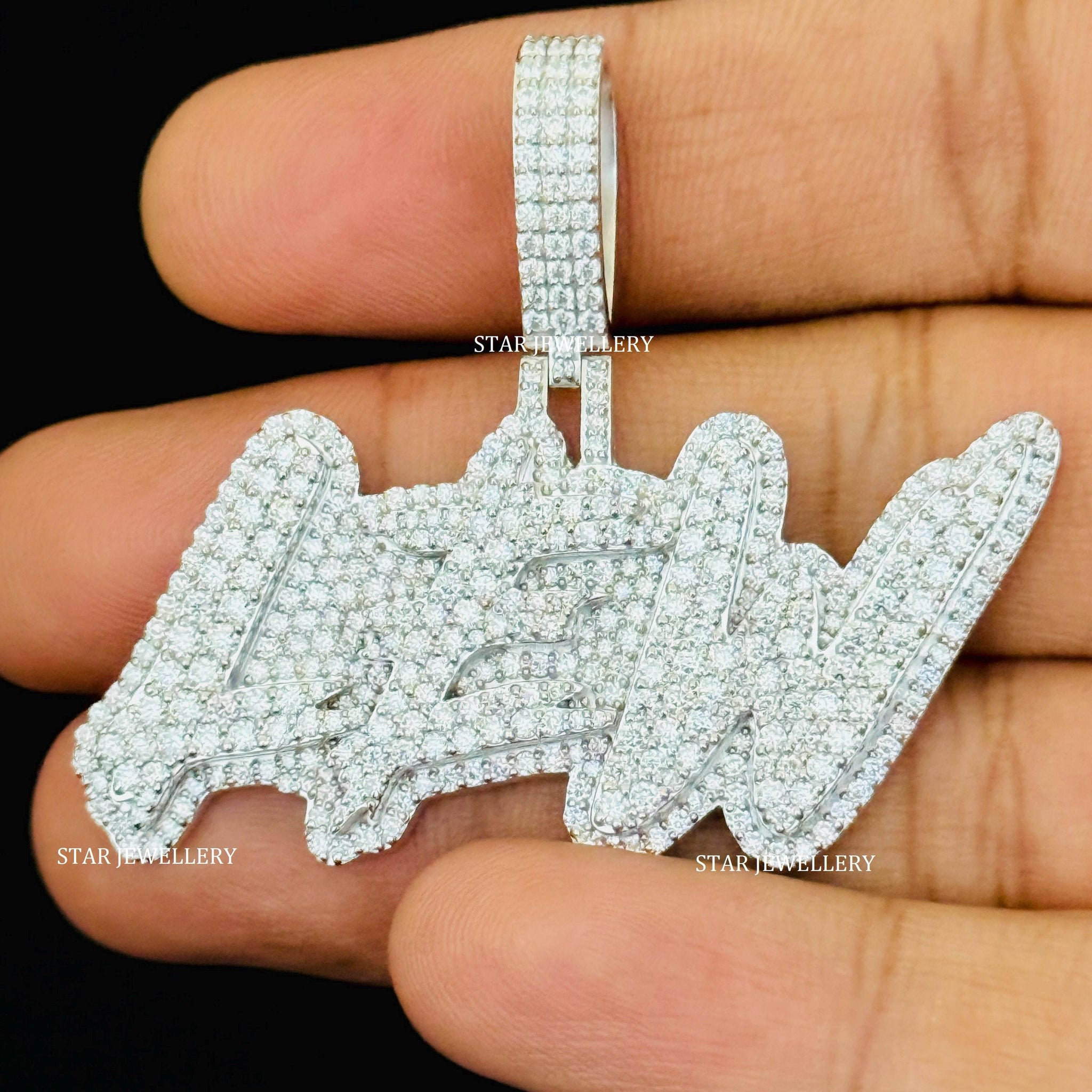 VVS D Color Moissanite Custom Letter Pendant