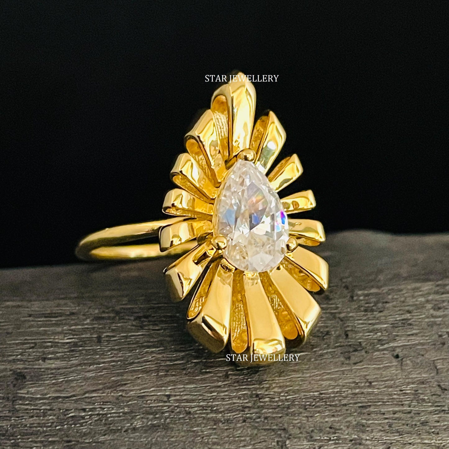 1.50 CT IGI Certified Pear Cut Lab Grown Diamond Ring