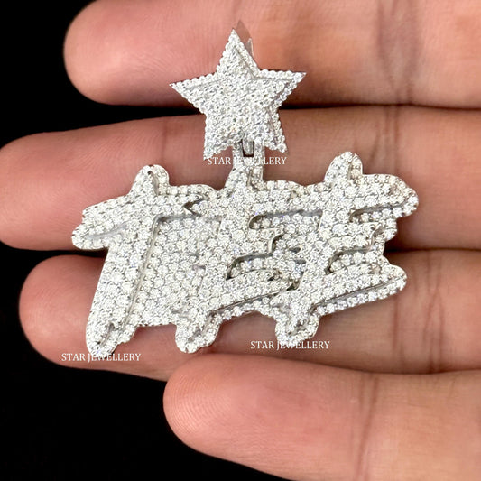 Custom Letter D Color VVS Moissanite Icedout Pendant