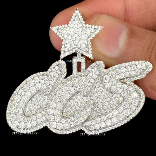 Custom Letter VVS D Color Moissanite Icedout Pendant