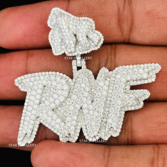 Custom Letter VVS Moissanite Pendant with Custom APE bail