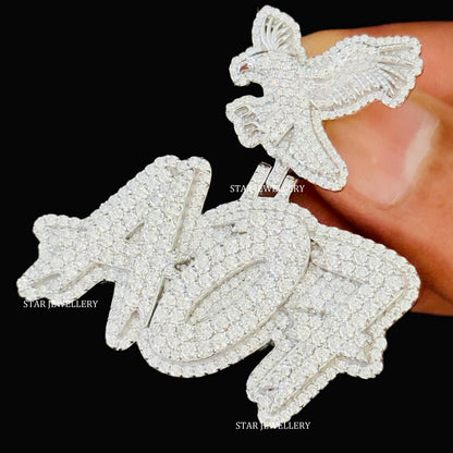 VVS Moissanite Custom Letter Pendant with Eagle Bail