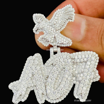 VVS Moissanite Custom Letter Pendant with Eagle Bail