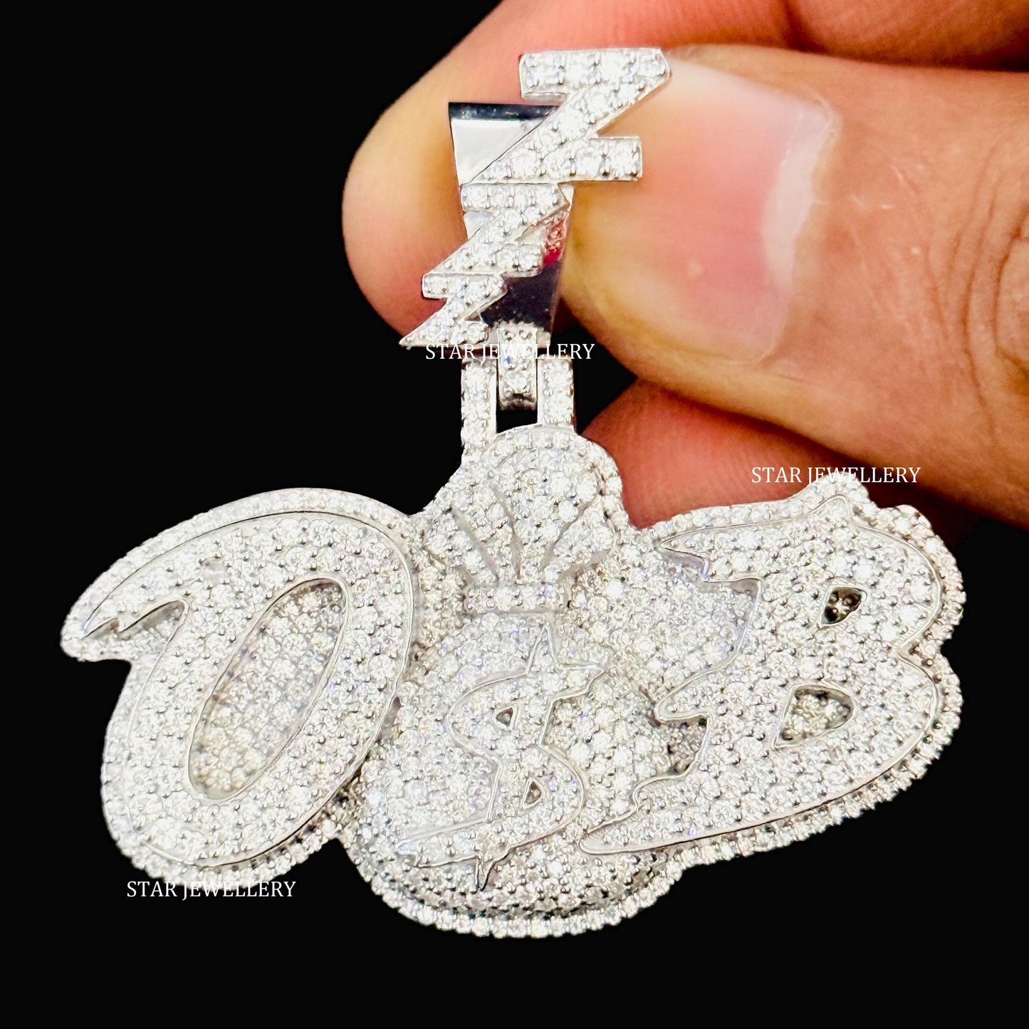 VVS Moissanite Custom Letter Pendant with Custom Bail