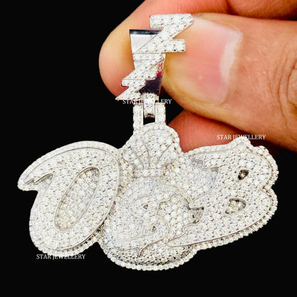 VVS Moissanite Custom Letter Pendant with Custom Bail