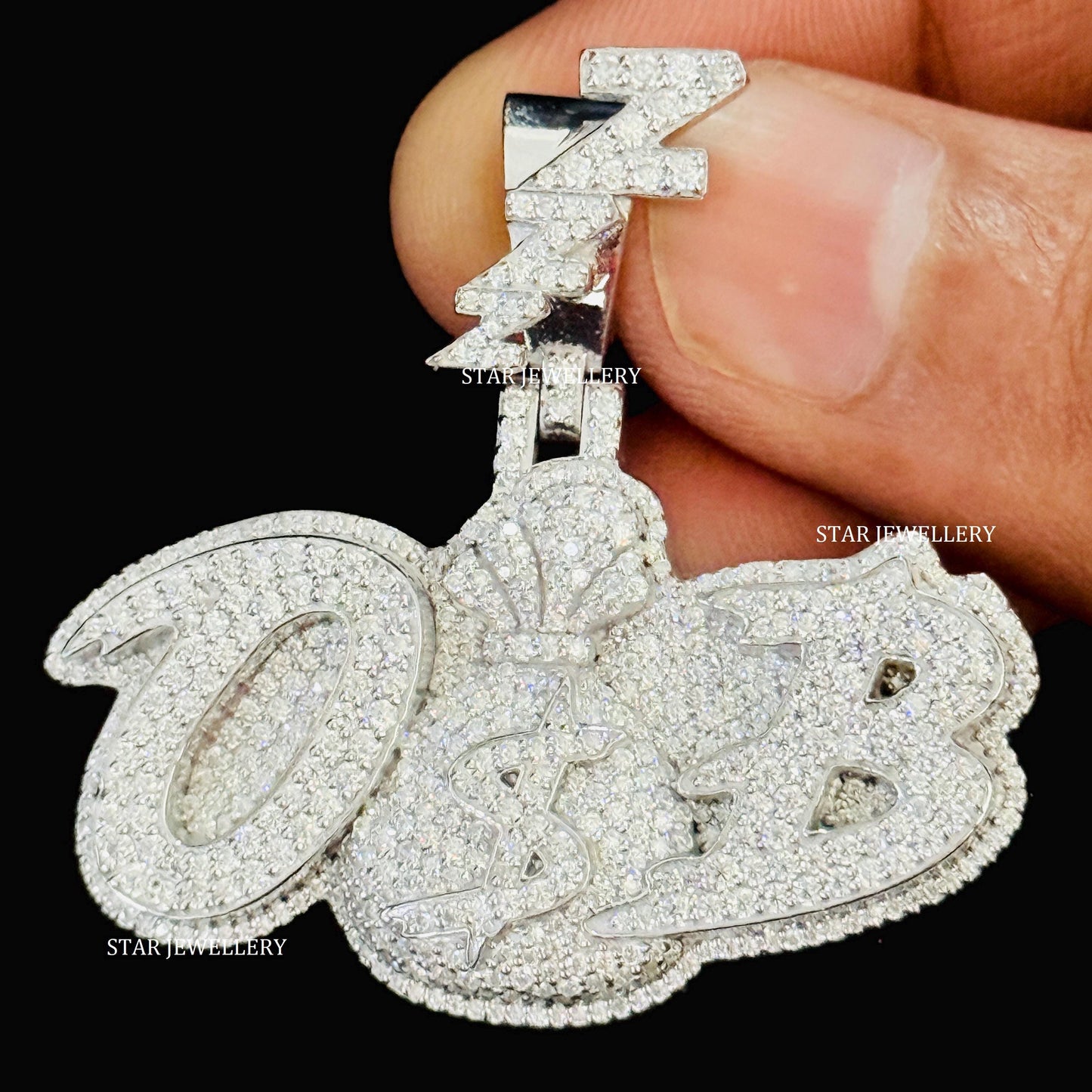 VVS Moissanite Custom Letter Pendant with Custom Bail