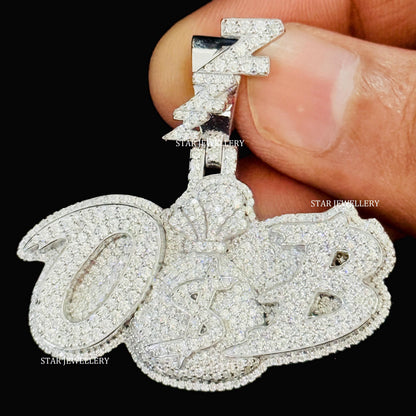 VVS Moissanite Custom Letter Pendant with Custom Bail