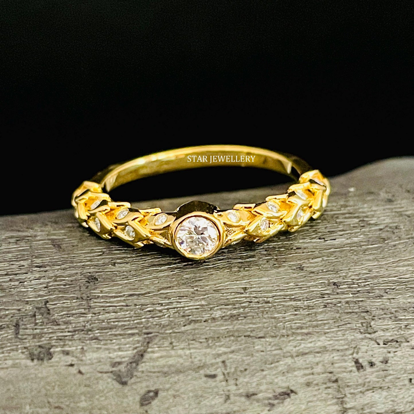 14K Gold Wheat Triticum Dainty Ring