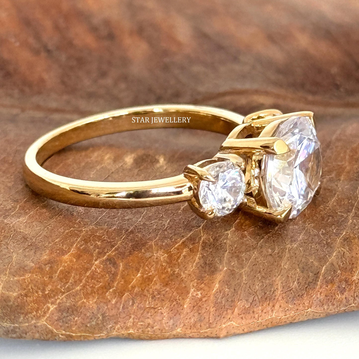 Three Stone MOISSANITE Engagement Ring