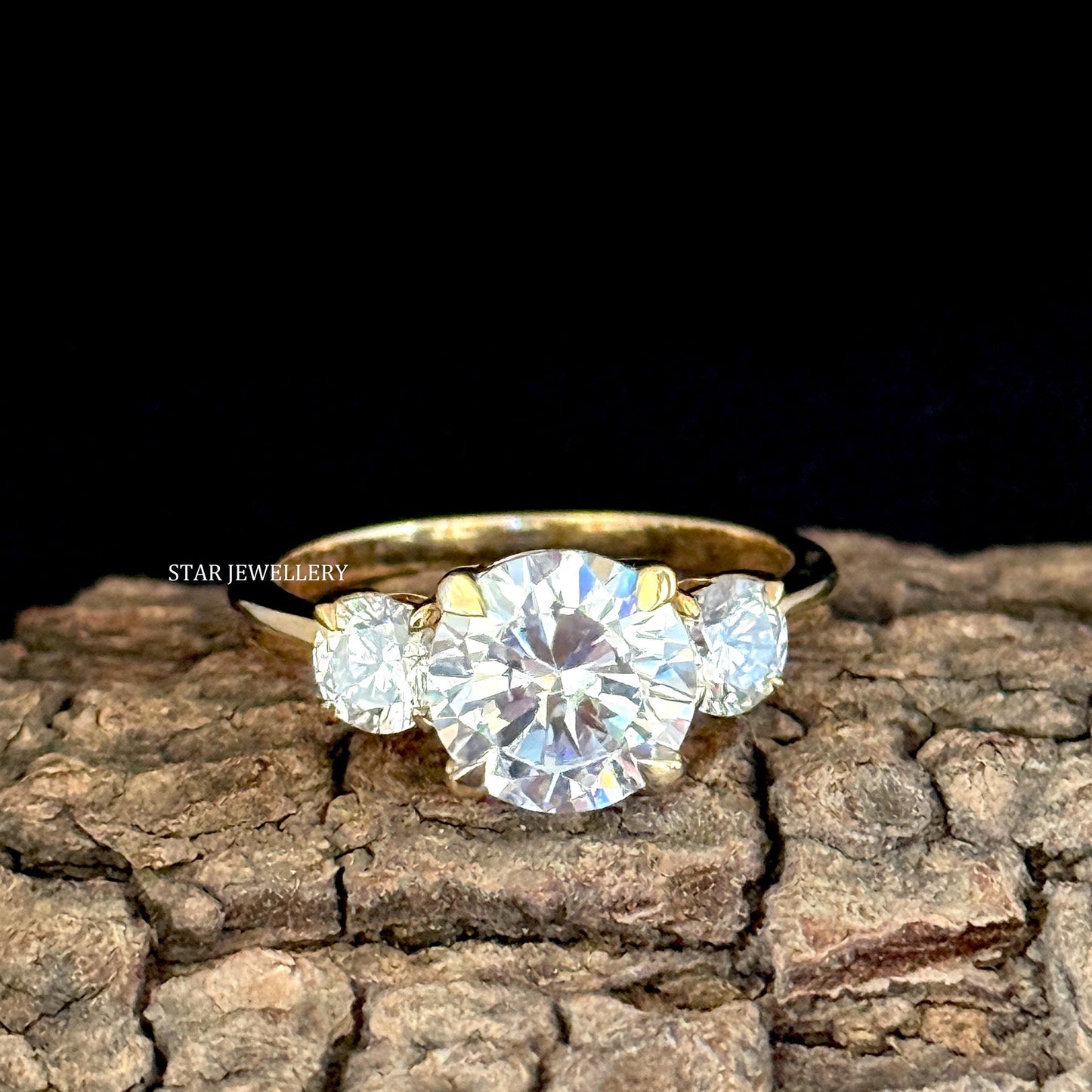Three Stone MOISSANITE Engagement Ring