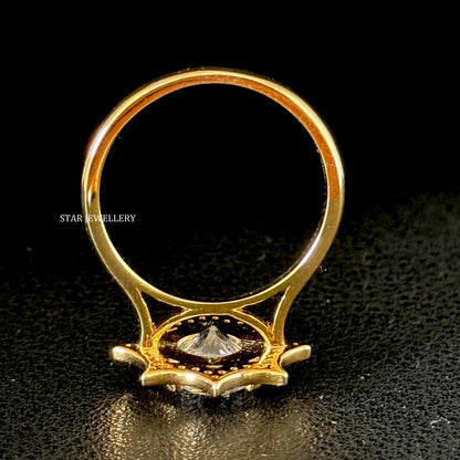 VVS Moissanite Solitaire Diamond Halo Ring