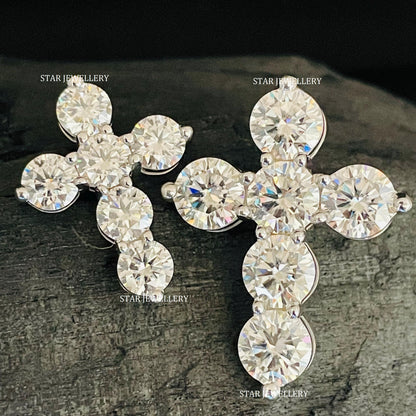 VVS Moissanite Diamond Cross Pendant