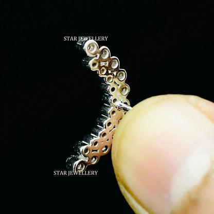 Invisible Set Moissanite Diamond Apsara Curve Climber Earring