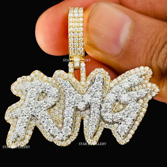 Custom Letter VVS Moissanite  Iced Out Pendant