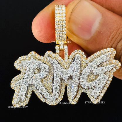 Custom Letter VVS Moissanite  Iced Out Pendant