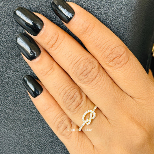 14K Solid Gold Minimalist Tie knot Promise Ring