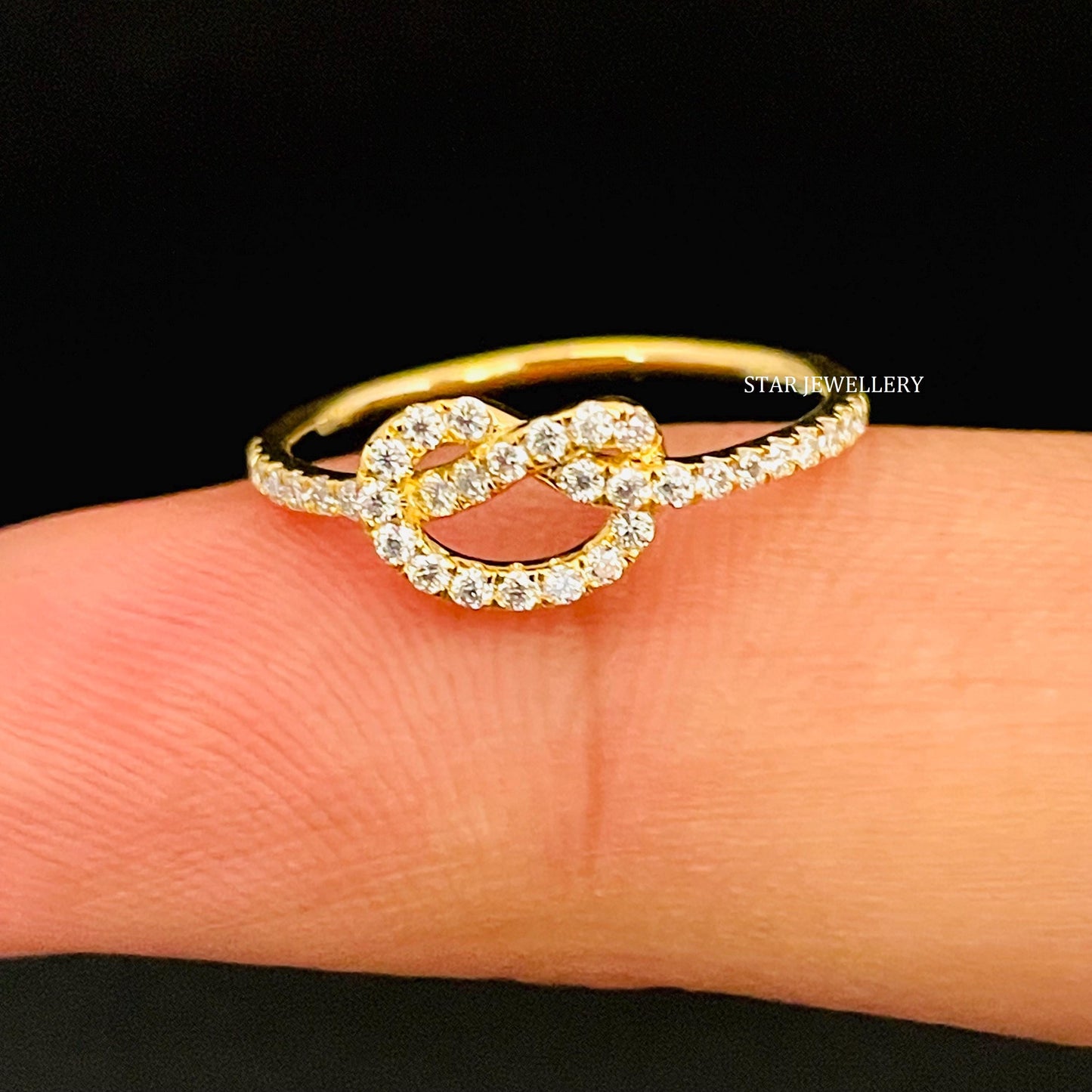 14K Solid Gold Minimalist Tie knot Promise Ring