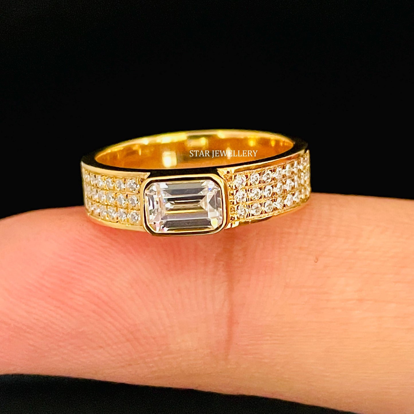 0.50 Ct Emerald Cut Lab Grown Diamond Engagement Ring