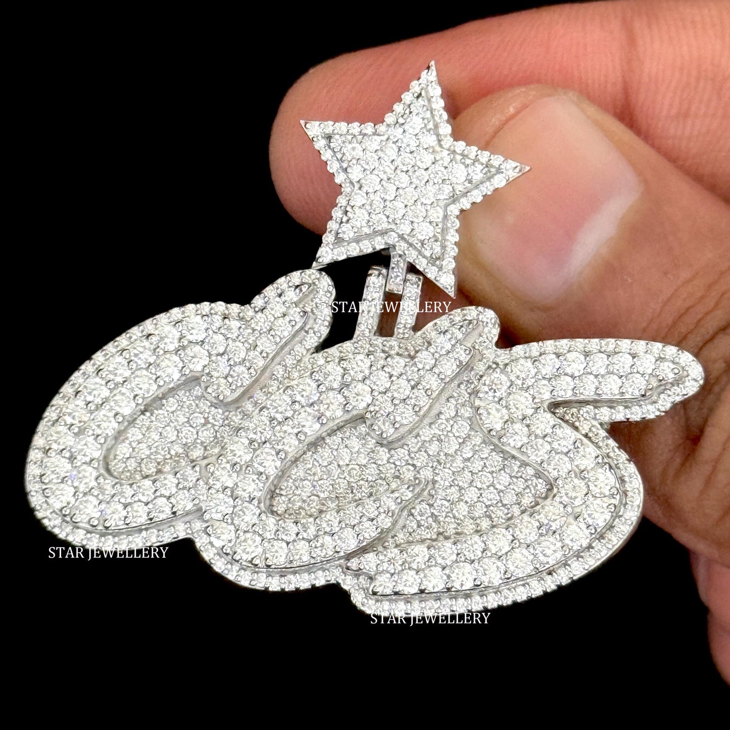 Custom Letter VVS D Color Moissanite Icedout Pendant