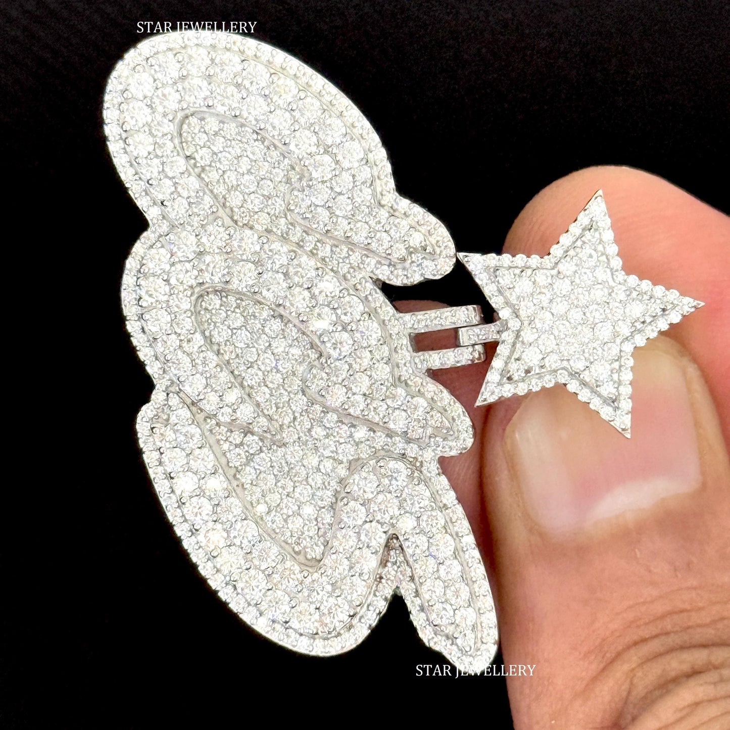 Custom Letter VVS D Color Moissanite Icedout Pendant