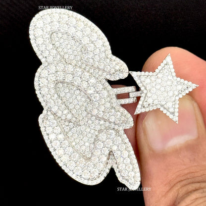 Custom Letter VVS D Color Moissanite Icedout Pendant