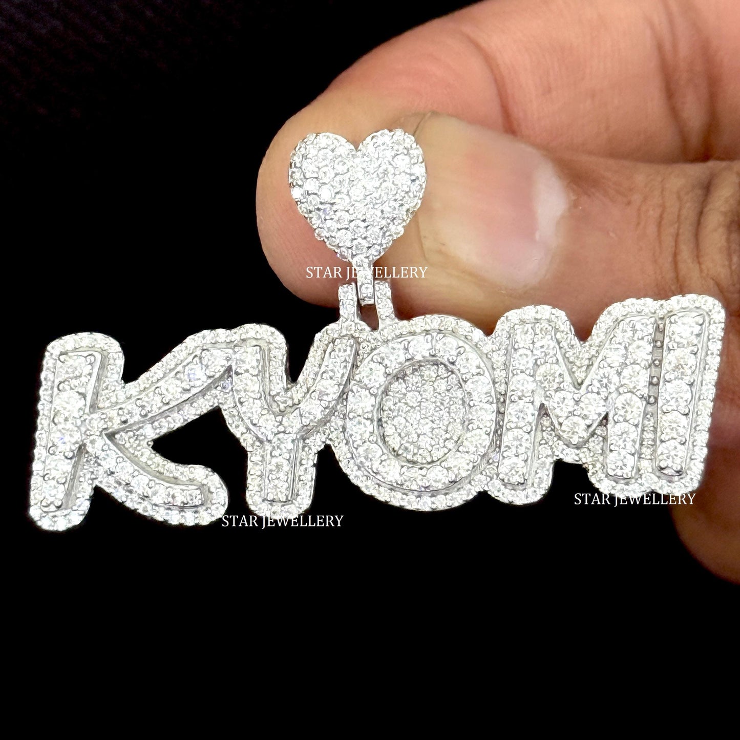 Custom Letter Name VVS Moissanite Pendant for her