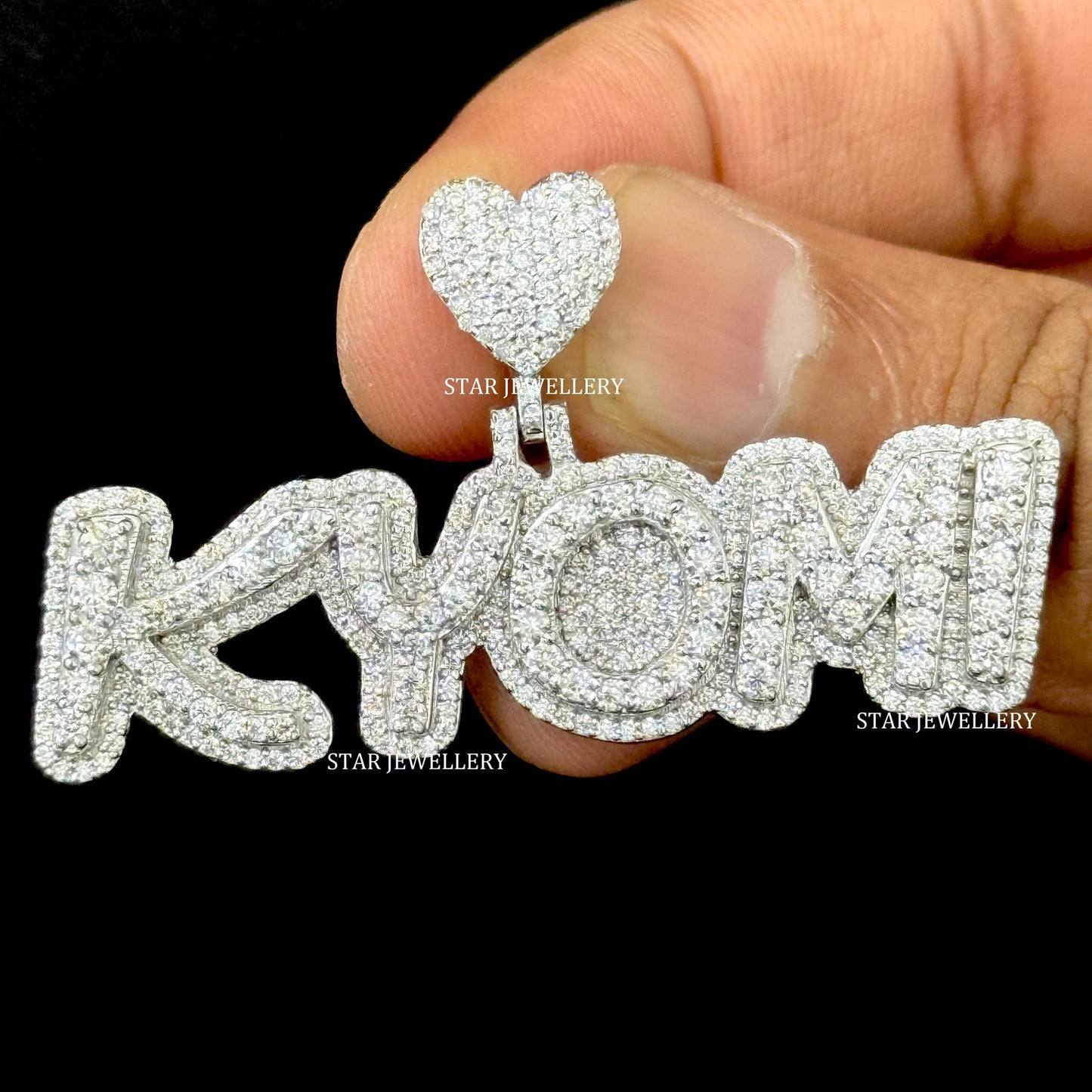 Custom Letter Name VVS Moissanite Pendant for her
