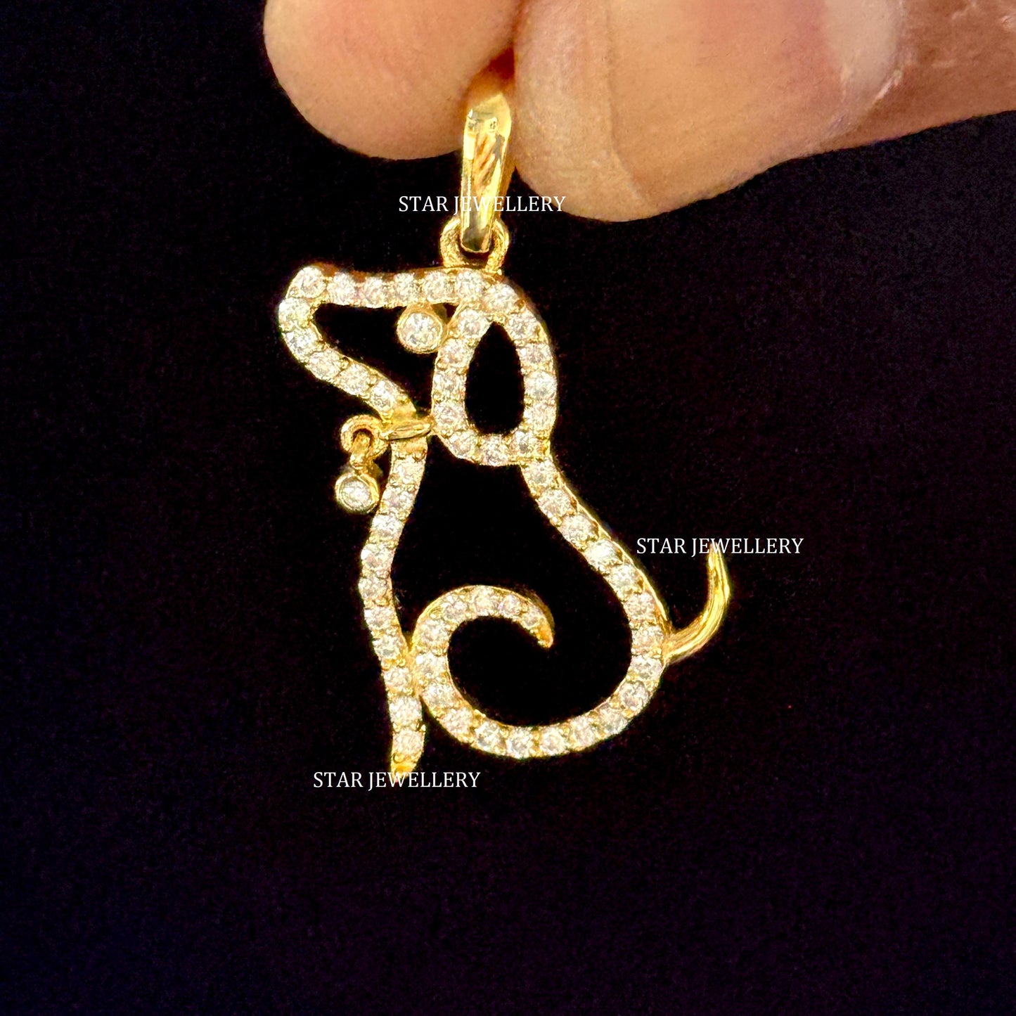 Solid Gold Doggy Charm Pendant