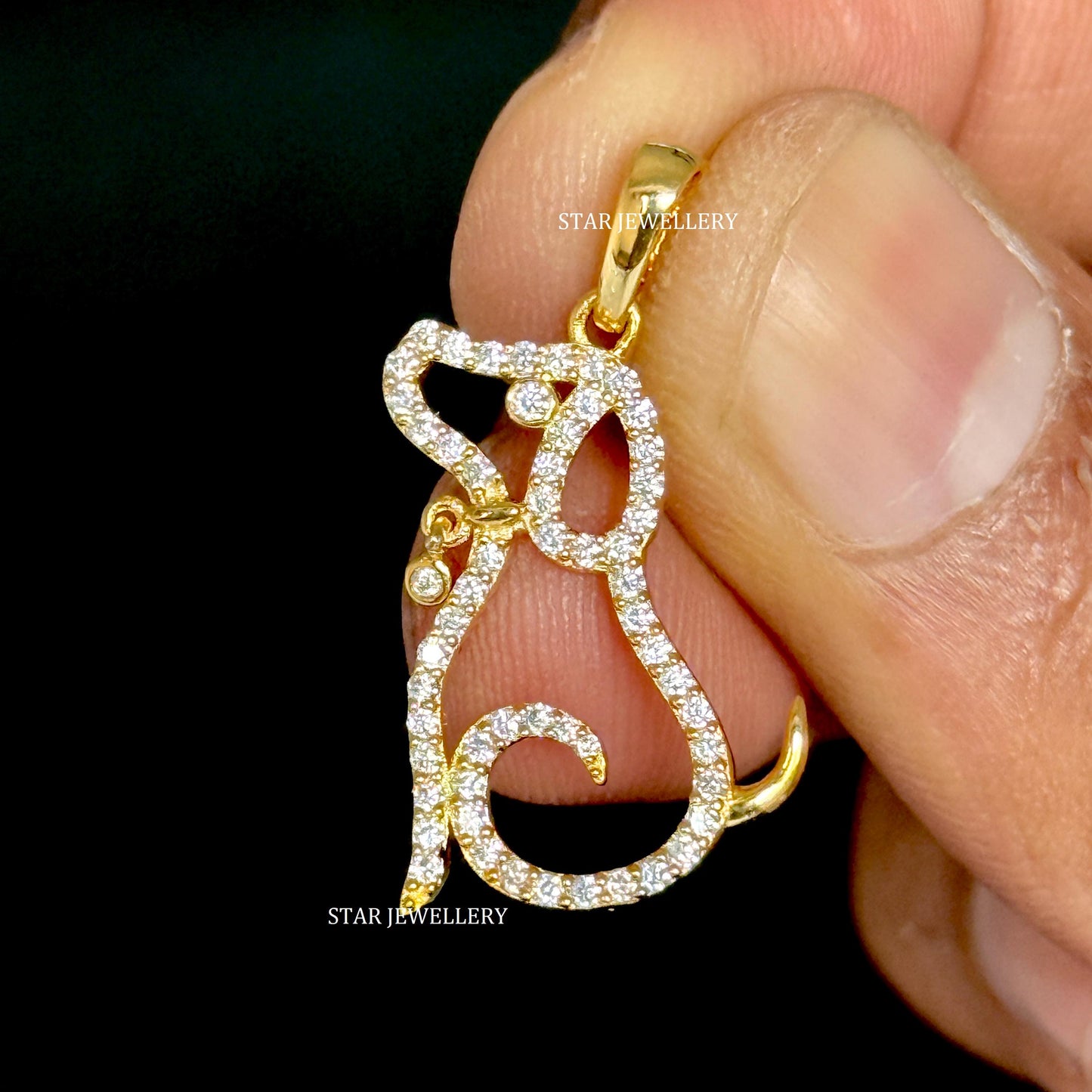 Solid Gold Doggy Charm Pendant