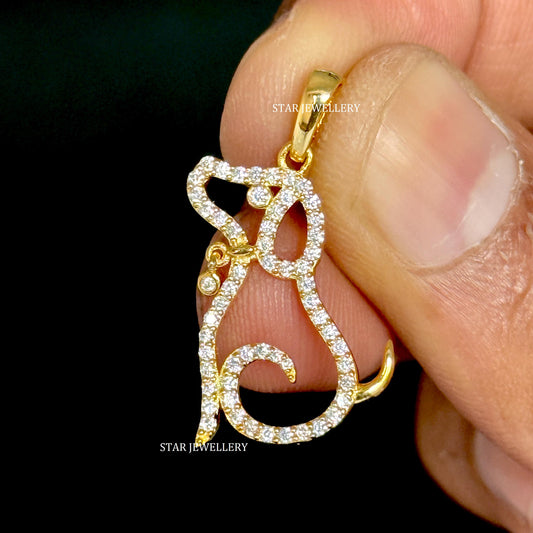 Solid Gold Doggy Charm Pendant