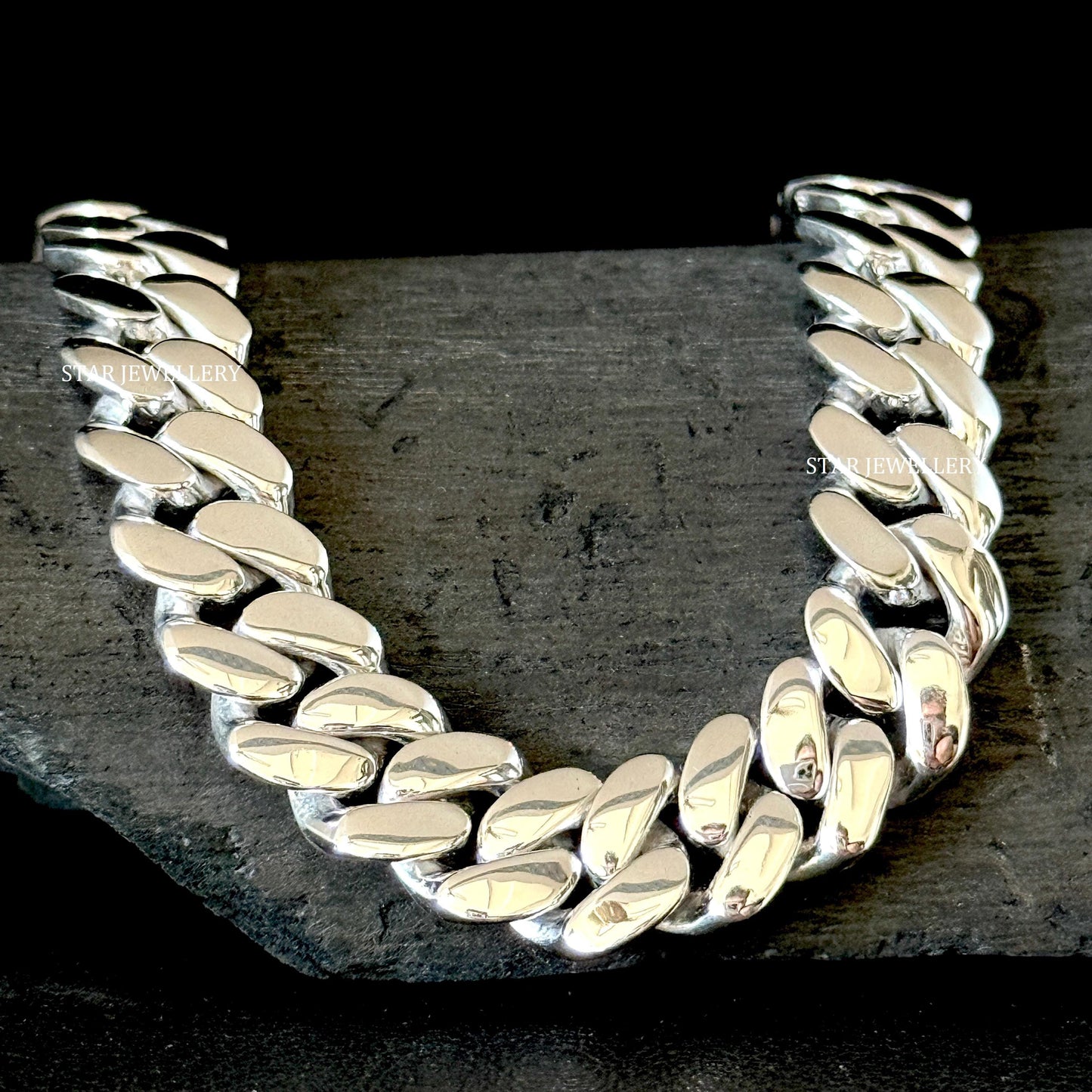 10 MM Unisex Silver Cuban Bracelet