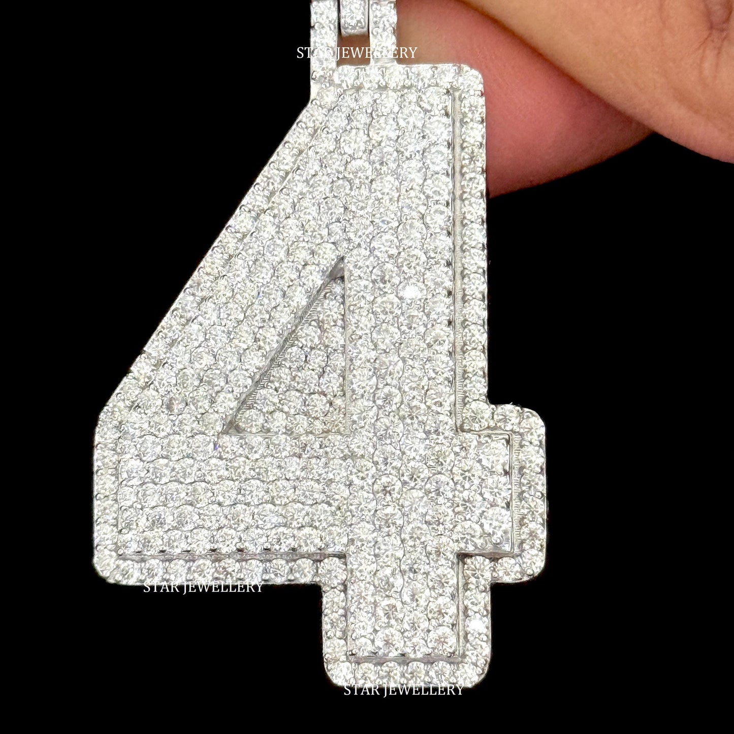 Custom Number Moissanite Pendant