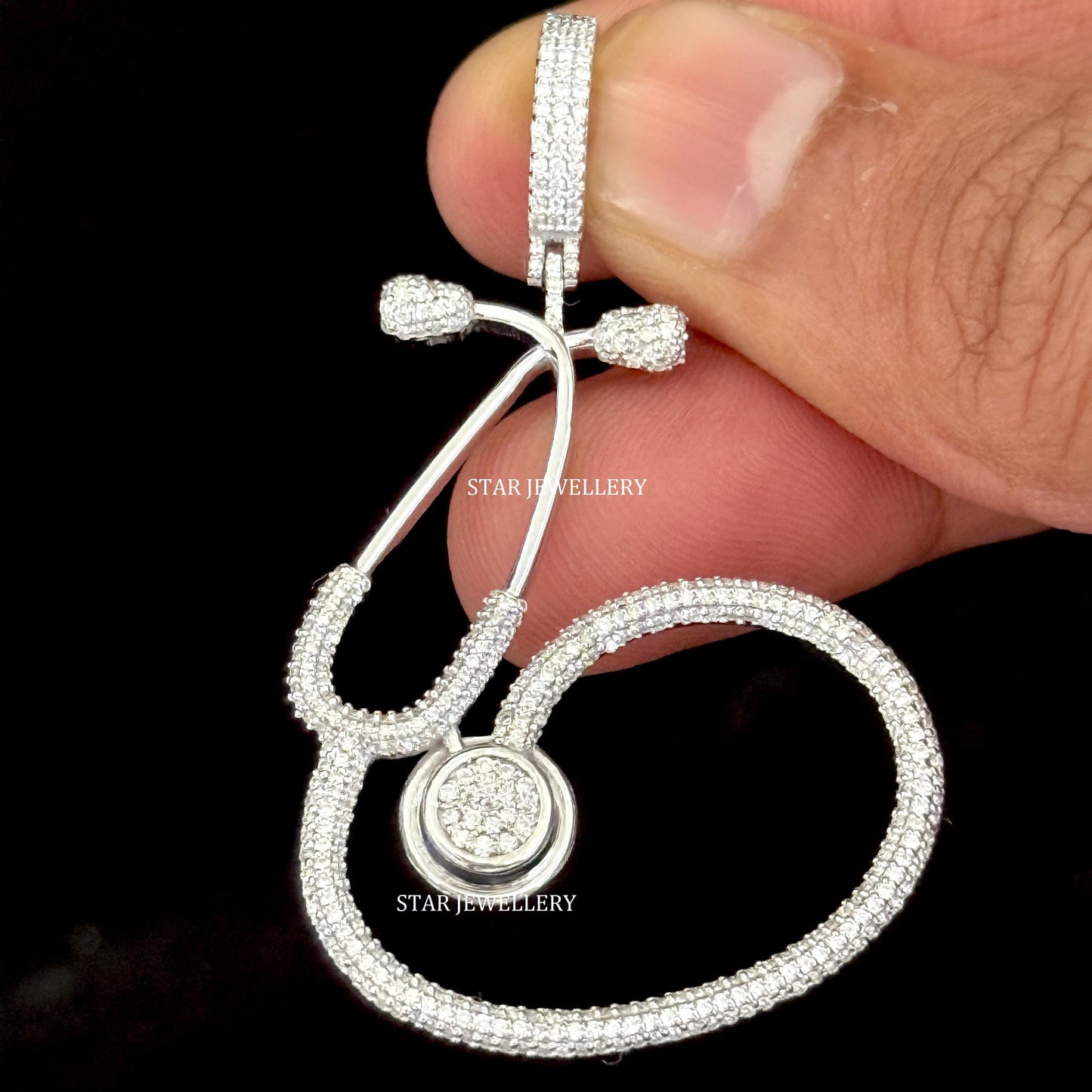 VVS Moissanite Doctor's Stethoscope Pendant