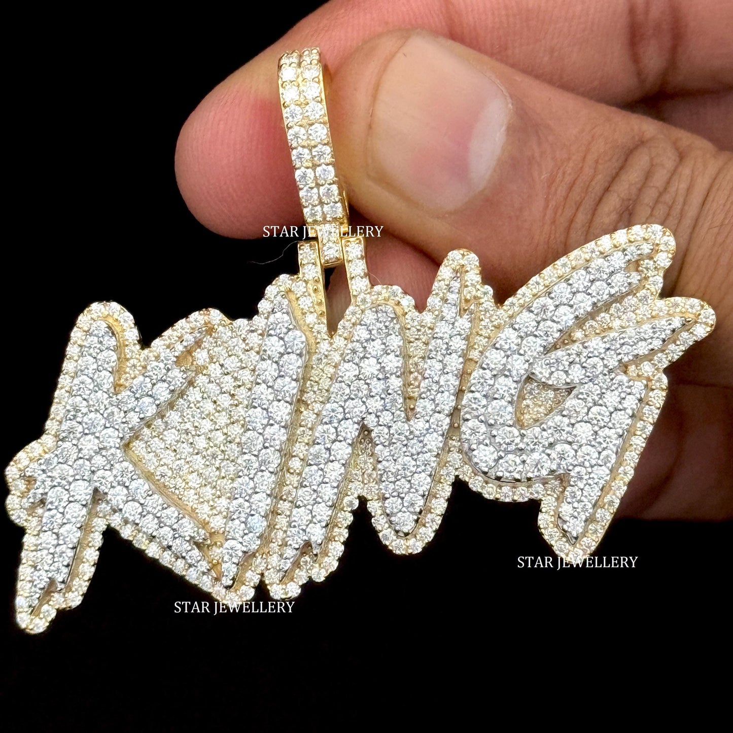 VVS Moissanite Custom Letter  Icedout Pendant