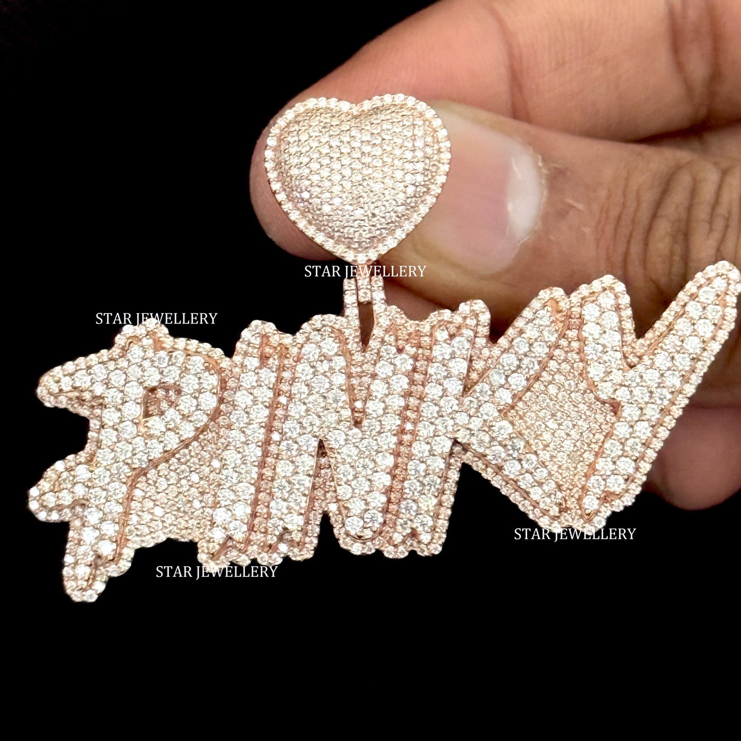 VVS Moissanite Custom Ladies Pendant with Heart Bail