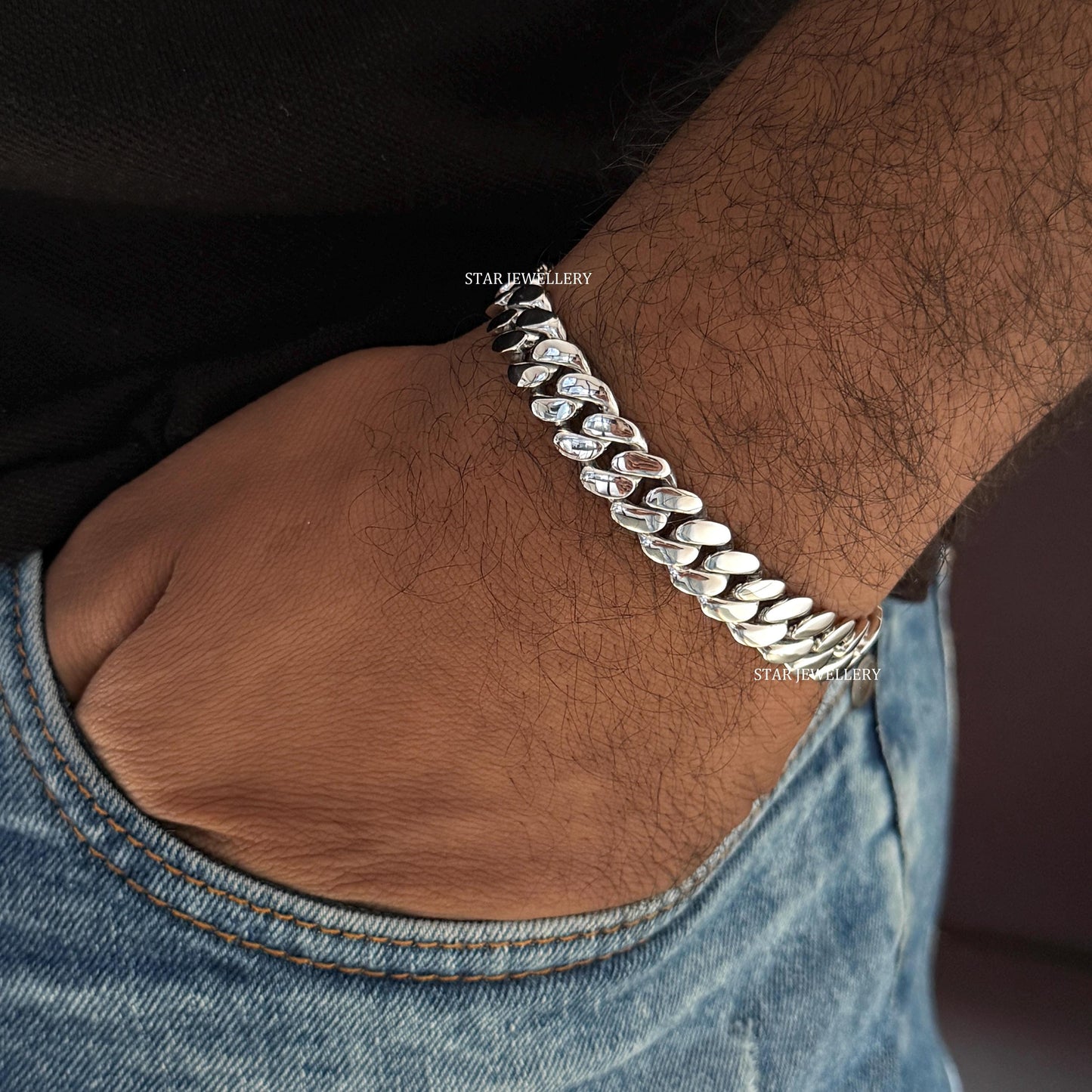 10 MM Unisex Silver Cuban Bracelet