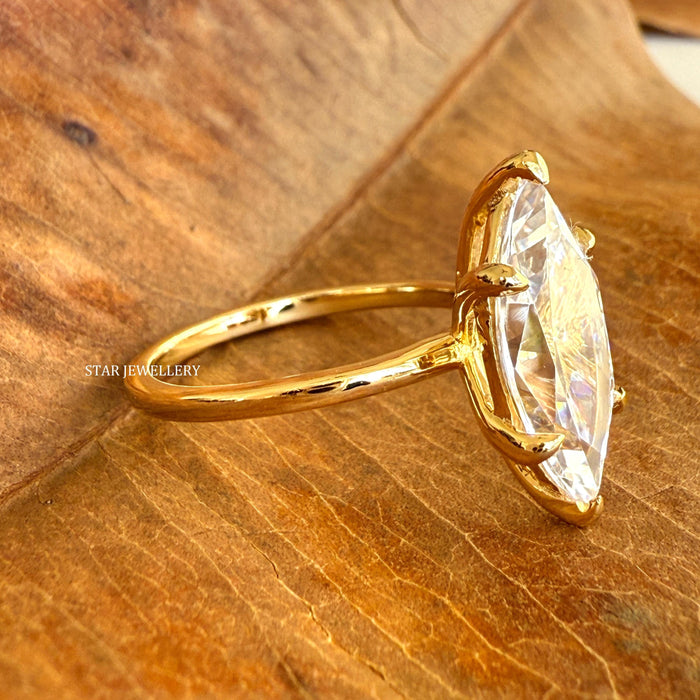STAR JEWELLERY marquise cut lab grown diamond ring, front view