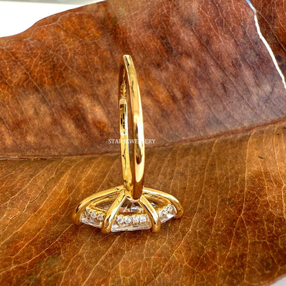 IGI Certified Marquise Cut Lab Diamond Hidden Halo Engagement Ring