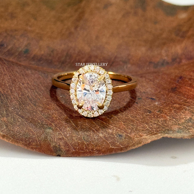 1 to 3 ct oval cut IGI certified lab grown diamond engagement ring by STAR JEWELLERY