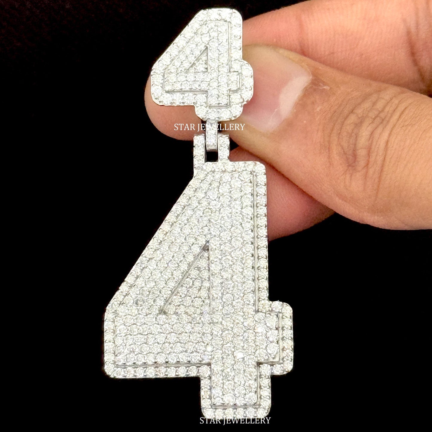 Custom Number Moissanite Pendant
