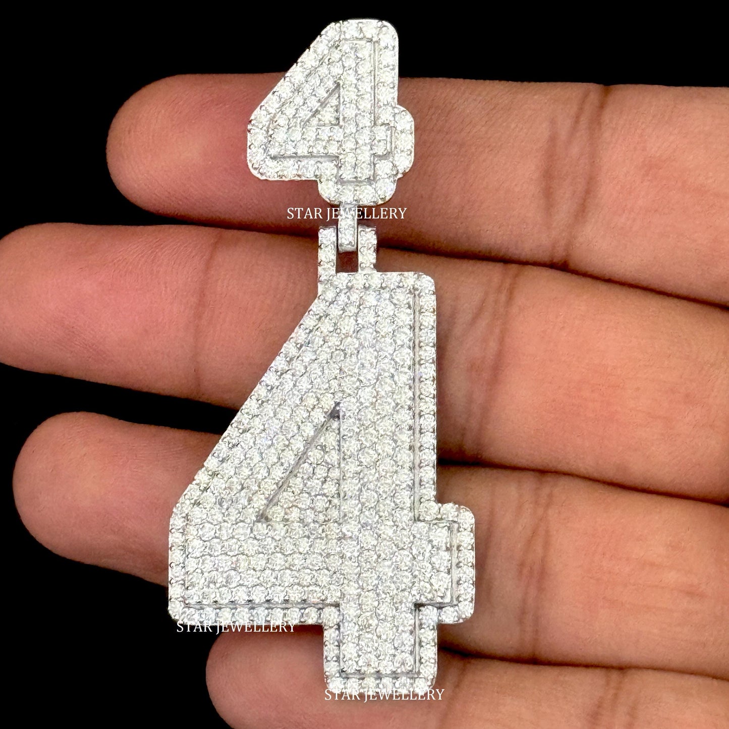 Custom Number Moissanite Pendant