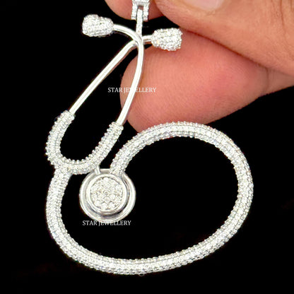 VVS Moissanite Doctor's Stethoscope Pendant