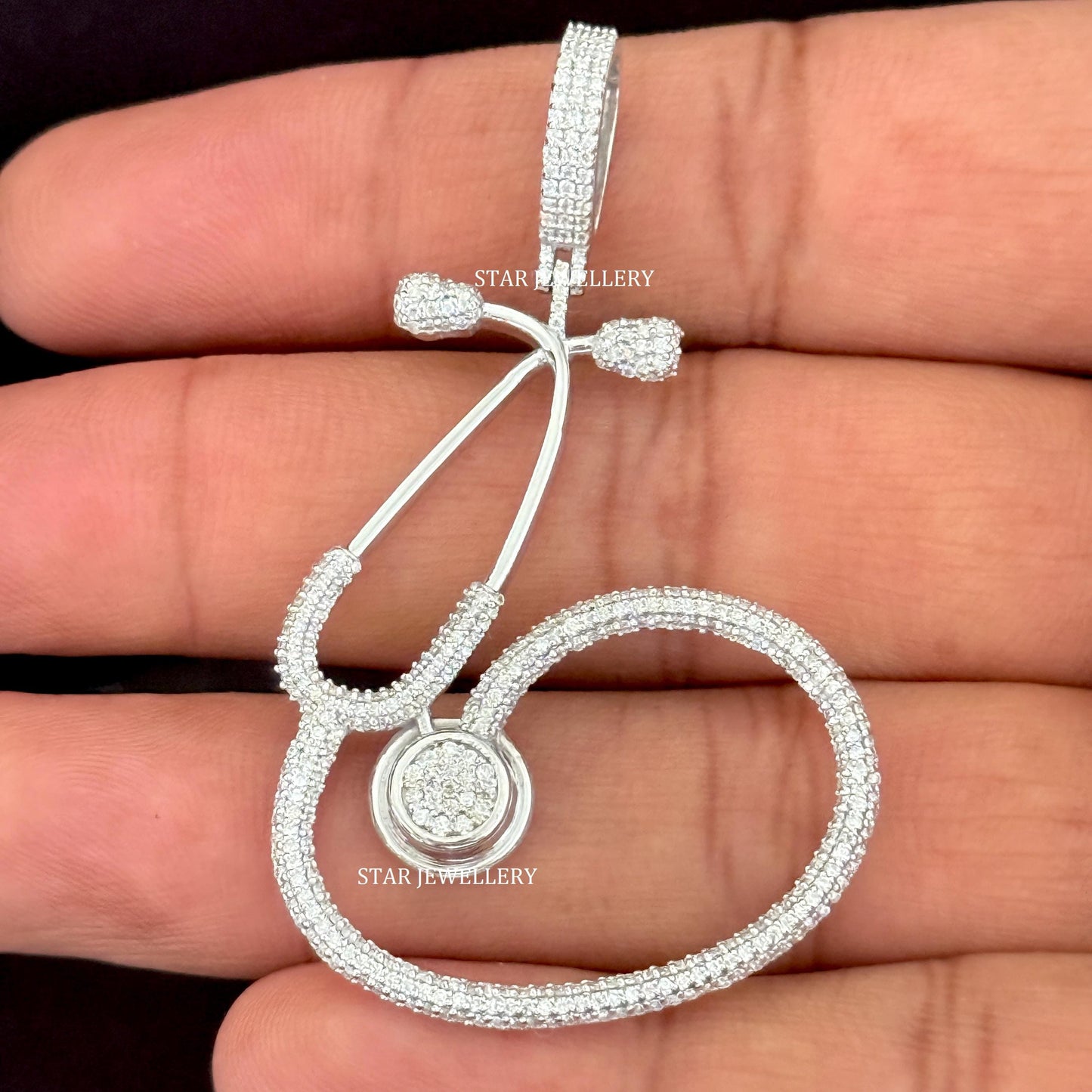 VVS Moissanite Doctor's Stethoscope Pendant