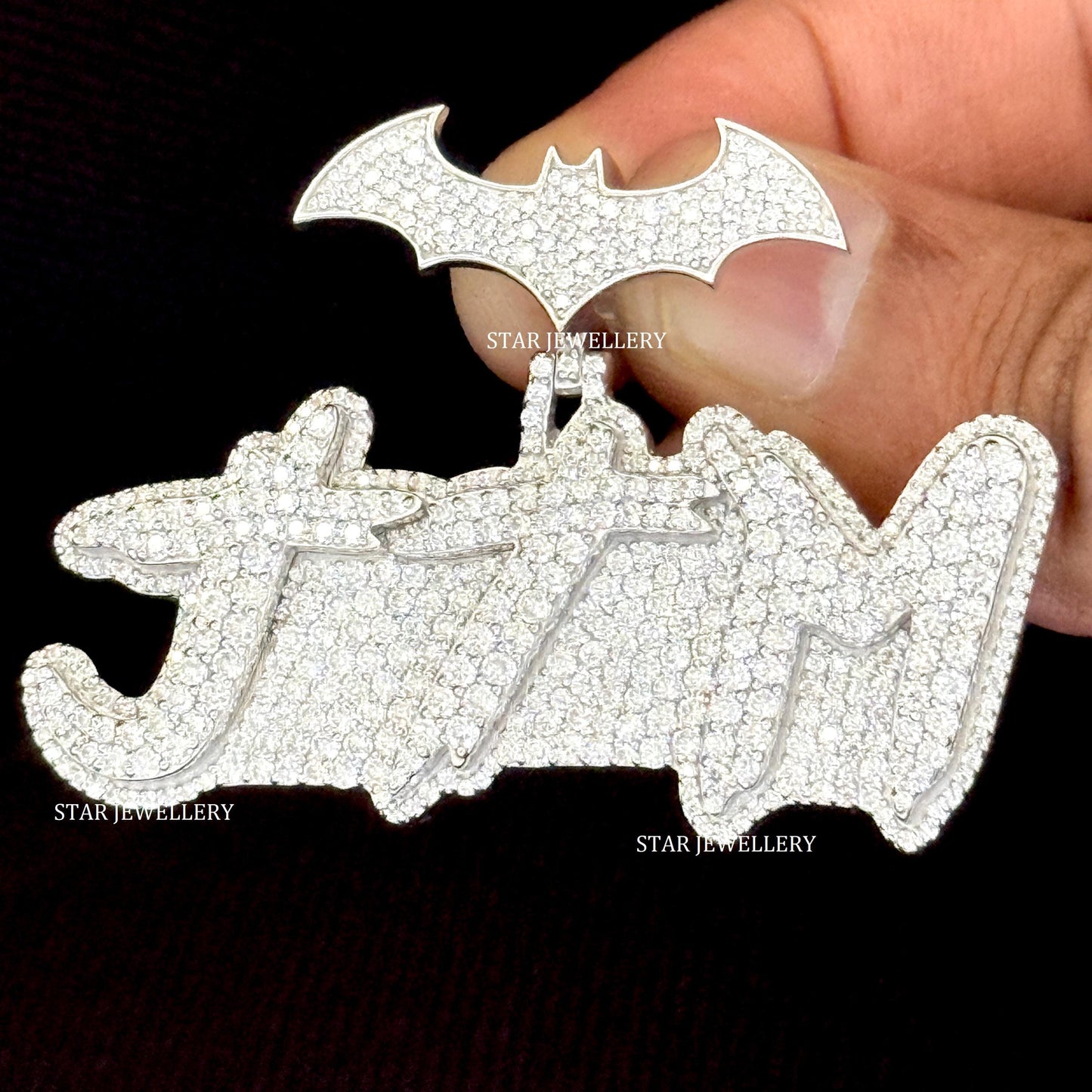 Custom Letter Name VVS Moissanite Icedout Pendant