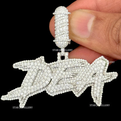 VVS Moissanite Custom Letter Pendant with Barber Bail